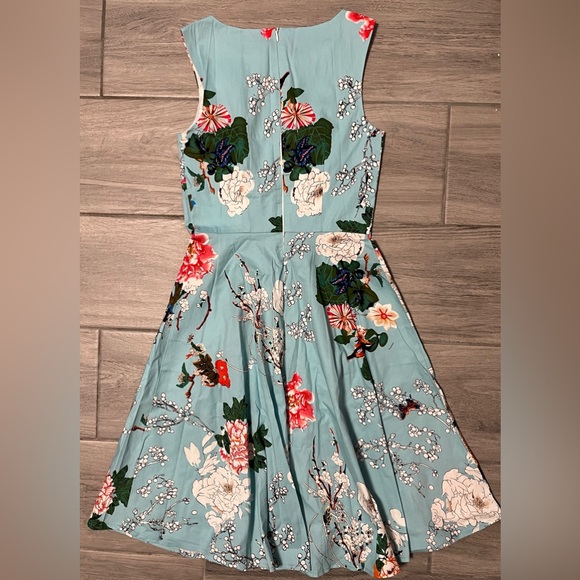 Hanpceirs Women's Blue Floral Midi Sleeveless SunDress, size xs - Picture 6 of 6